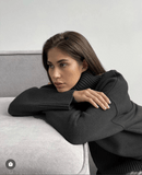 Turtle Neck Basic Knitted Split Pullover