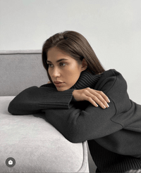 Turtle Neck Basic Knitted Split Pullover