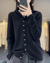 Merino Wool Hooded Cardigan