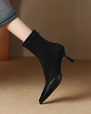 Retro Pointed-Toe Stiletto Ankle Boots