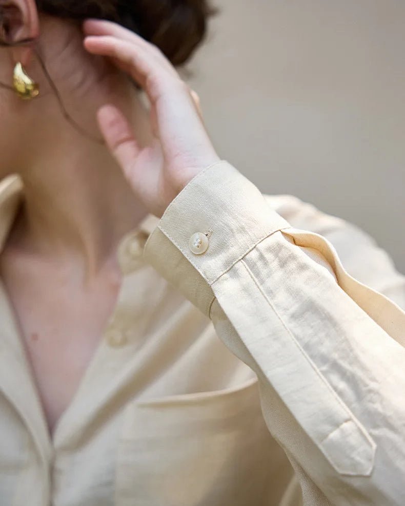 Elegant Lapel Single-Breasted Ol Shirt