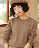 Cashmere Crew Neck Long-Sleeved Pullover Sweater