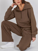 Half Zip Sweatshirt & Drawstring Sweatpants Tracksuit Set