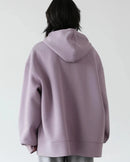 Long Zip-Up Cotton Blend Hoodie