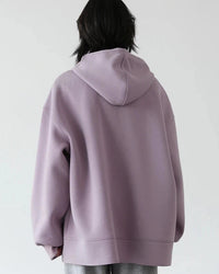 Long Zip-Up Cotton Blend Hoodie