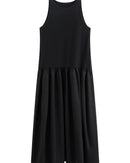 Sleeveless Crew-Neck A-Line Ankle Dress