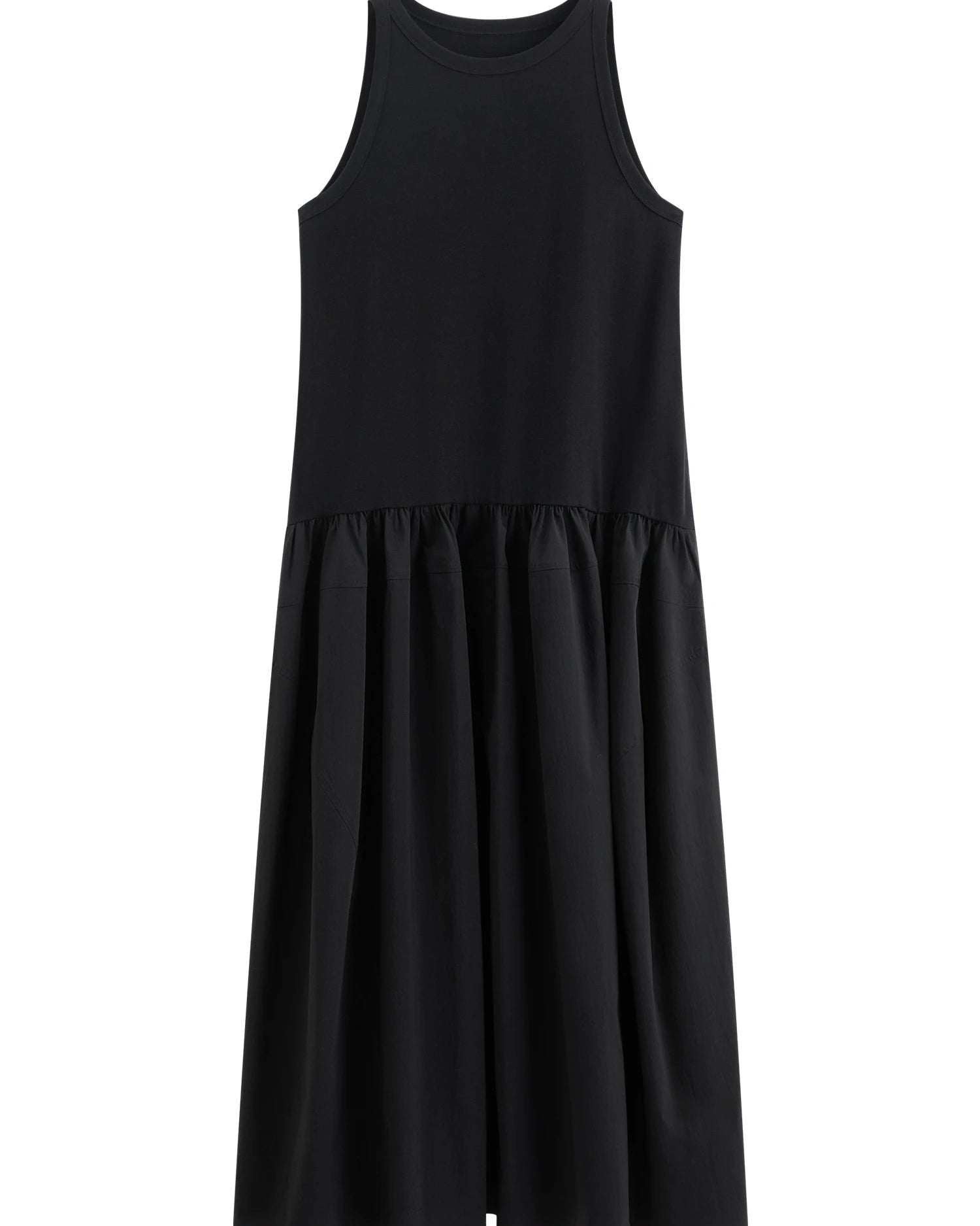 Sleeveless Crew-Neck A-Line Ankle Dress