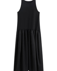 Sleeveless Crew-Neck A-Line Ankle Dress