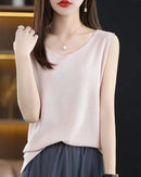 Side-Slit Sleeveless Knit Vest