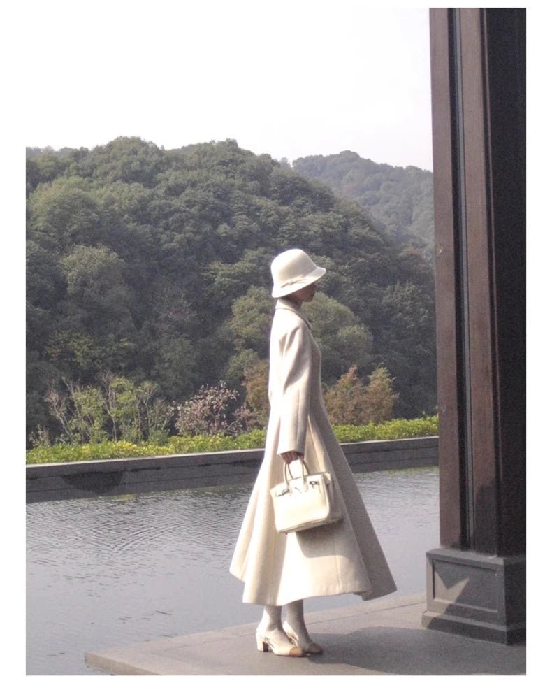 High Quality Skirted Woolen Wool & blends Coat