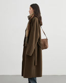 Long Double-Faced Wool Blend Coat