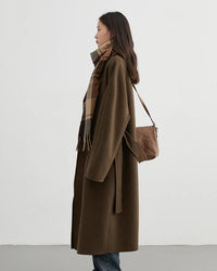 Long Double-Faced Wool Blend Coat