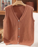 Mink Cashmere V-Neck Vest
