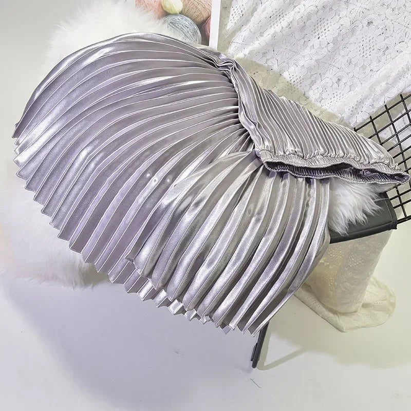 Velvet High Waist Pleated Skirt