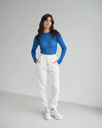 Slim See-Through Pullover Top