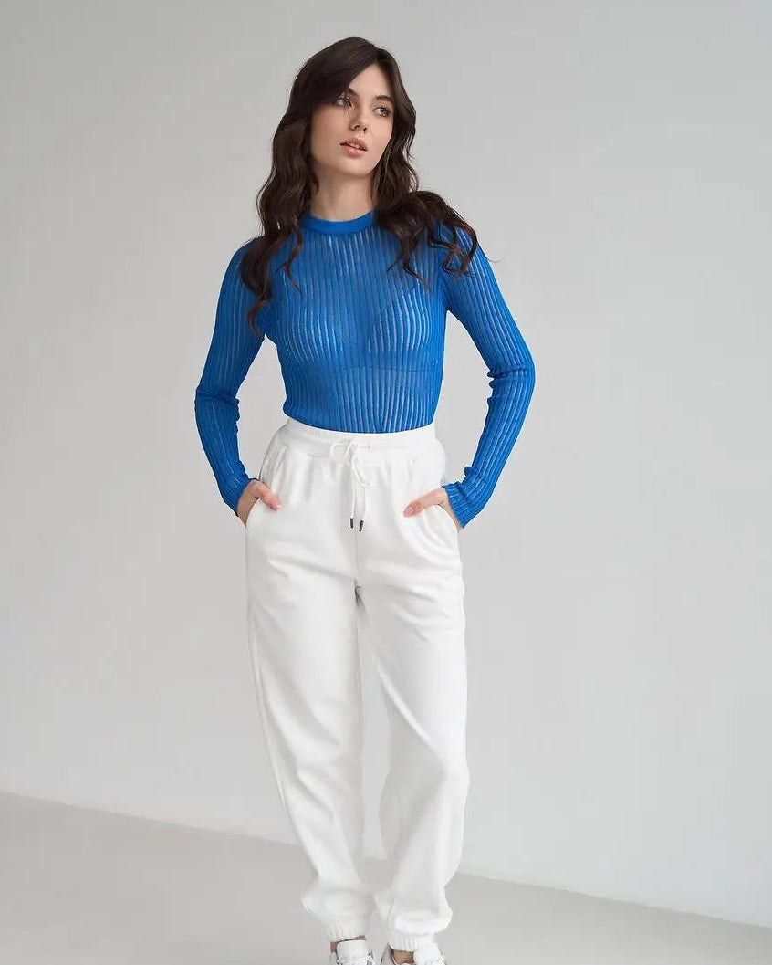 Slim See-Through Pullover Top