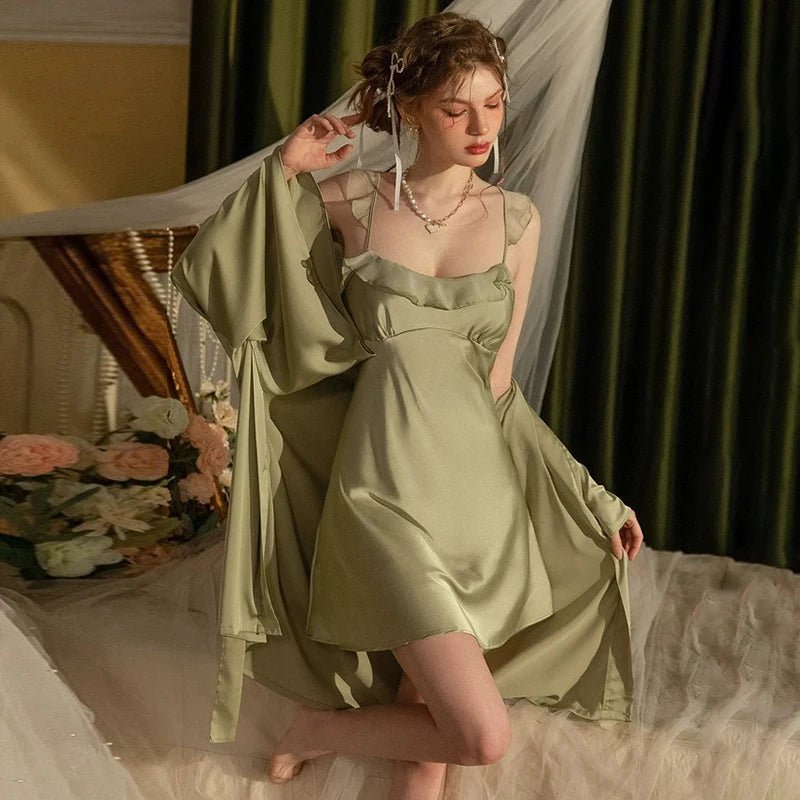 Satin Night Dress & Robe Set