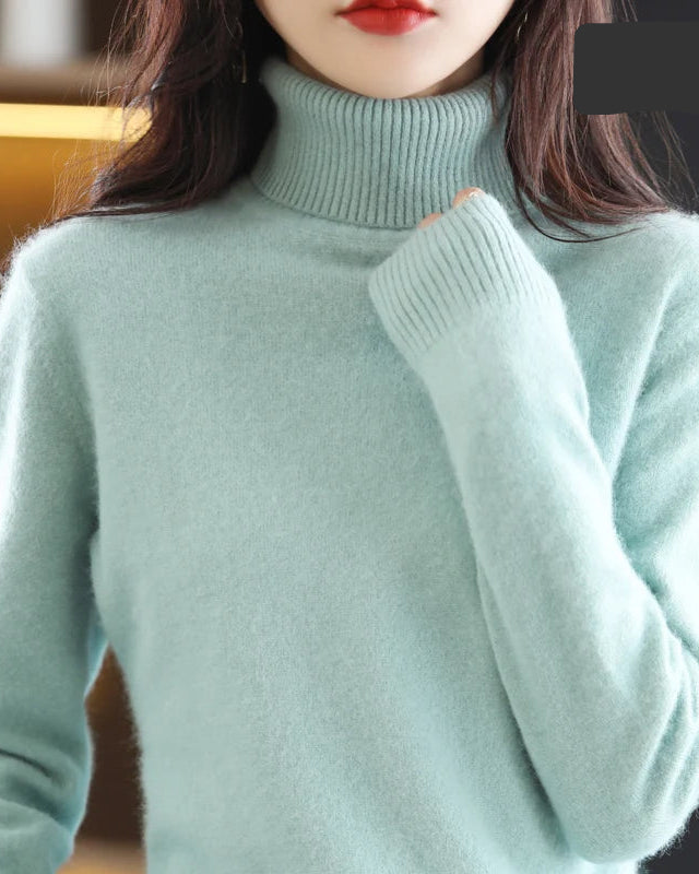 Plush Mink Cashmere Turtleneck Sweater