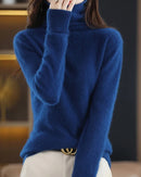 High-Neck Mink Cashmere Pullover Sweater