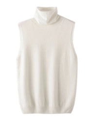 Merino Wool Turtleneck Sleeveless Sweater Vest