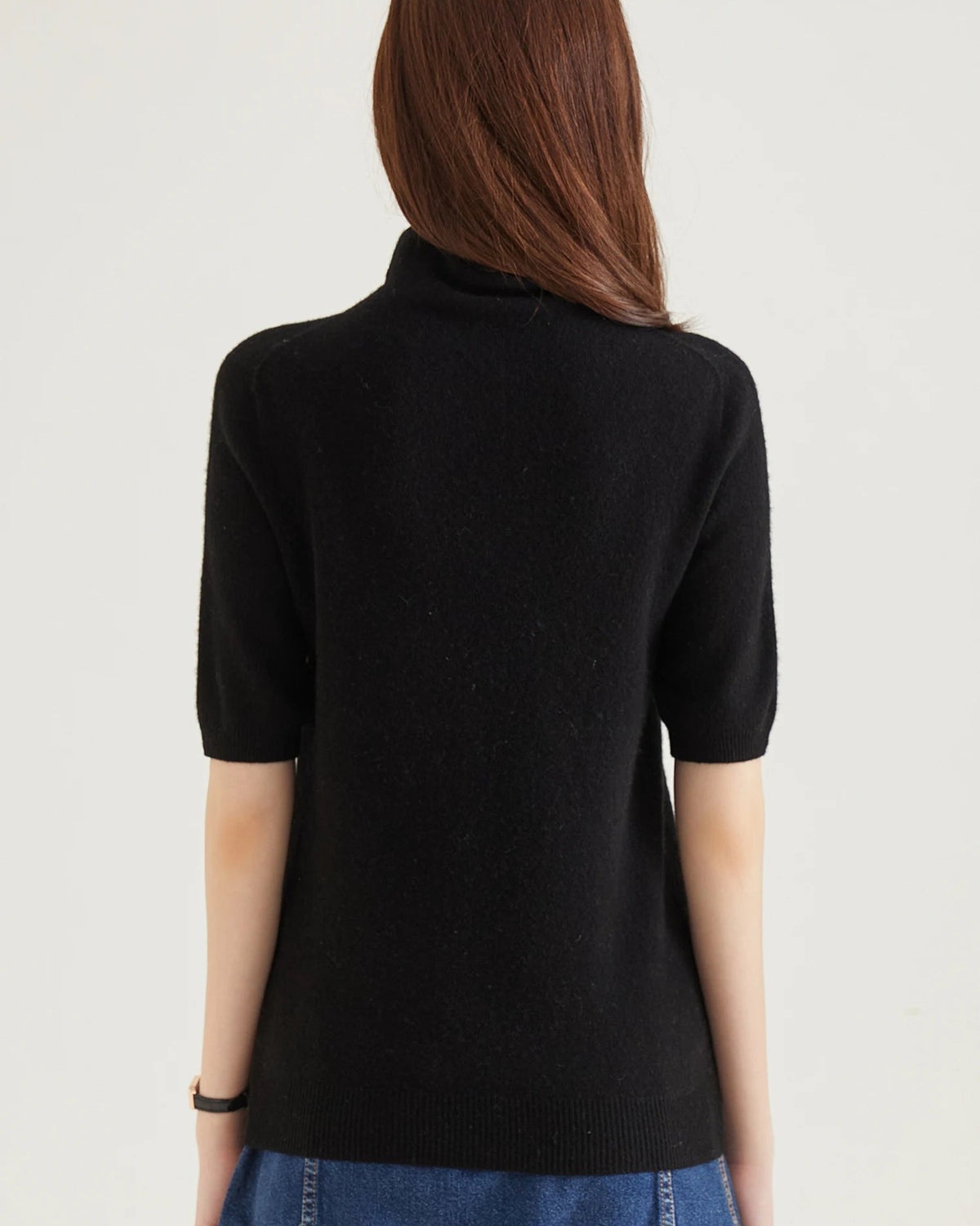 Merino Wool Half-Sleeve Turtleneck