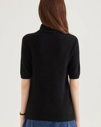 Merino Wool Half-Sleeve Turtleneck