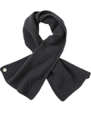 Merino Wool Jacquard Twist Button Neck Scarf