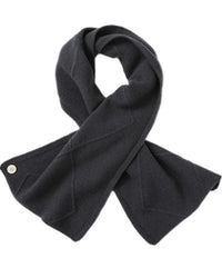 Merino Wool Jacquard Twist Button Neck Scarf