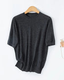 Crew Neck Short-Sleeved Pullover Sweater