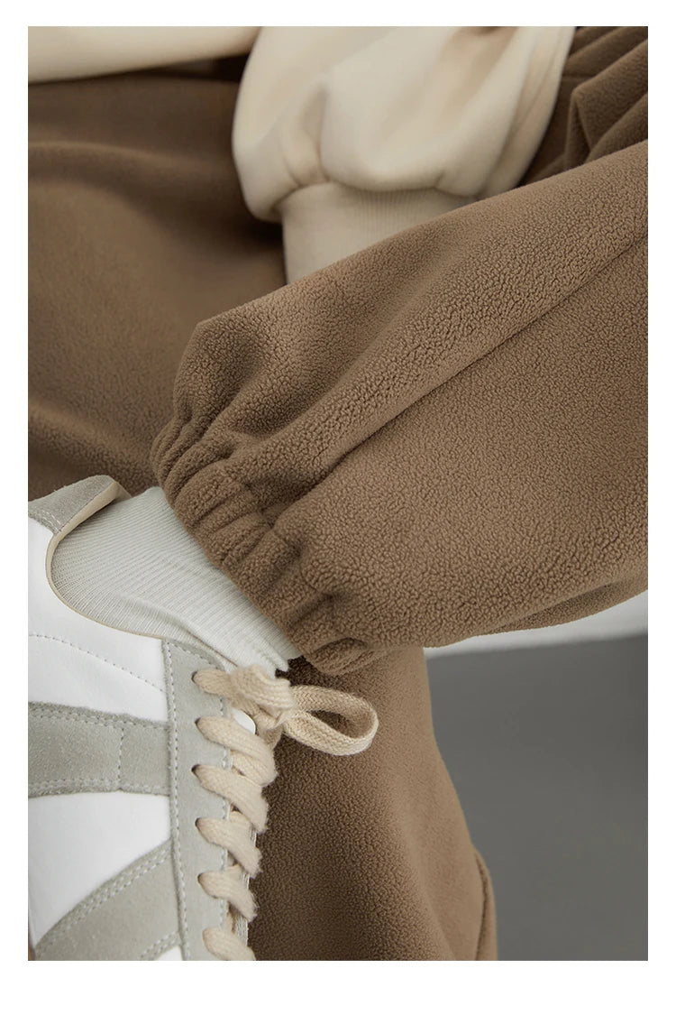 High-Waist Double-Sided Fleece Pants