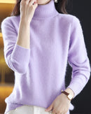 Plush Mink Cashmere Turtleneck Sweater