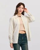 Mid-Length Loose Corduroy Long-Sleeved Shirt