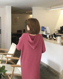 Wool Hooded Straight Sweater Dress