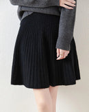 Wool Knitted Fashionable Solid-Color Short Skirt