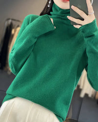 Seamless Merino Wool Turtleneck Sweater