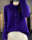 Mink Cashmere Polo Cardigan