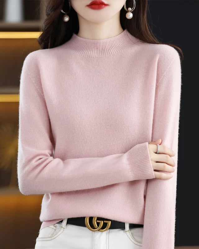 Merino Wool Mock Neck Sweater