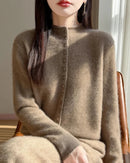 Mock Neck Merino Wool Cardigan