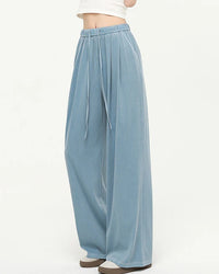 Elastic-Waist Tencel Denim Jeans