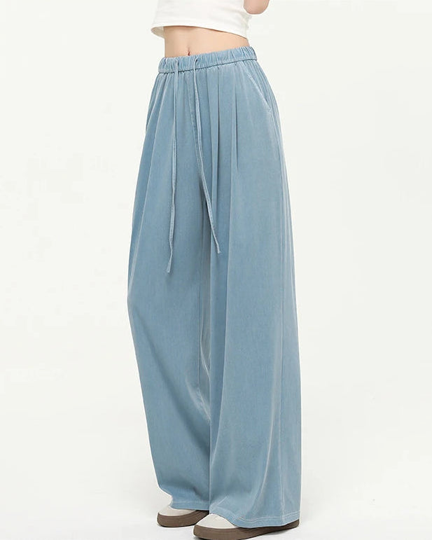 Elastic-Waist Tencel Denim Jeans