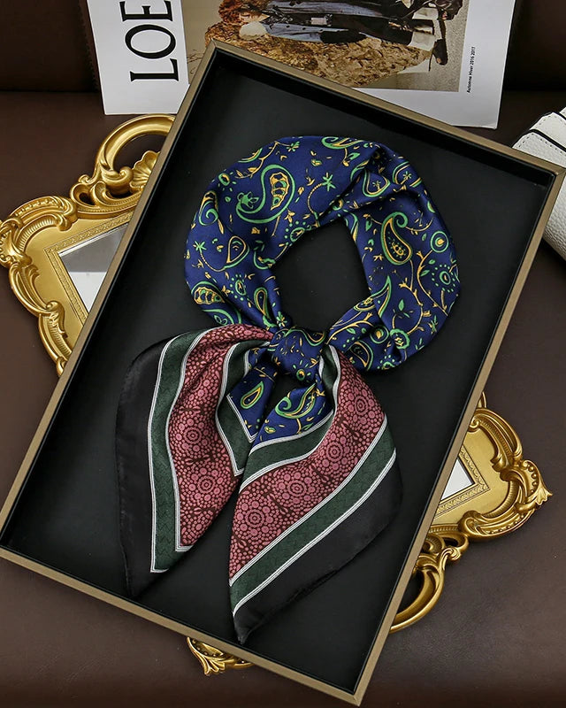 Multifunction Paisley Square Silk Scarf