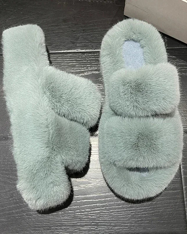 Fluffy Fur House Slippers