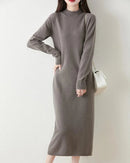 Merino Wool Mock Neck Knit Dress