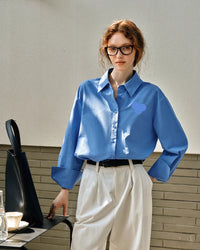 Casual And Versatile Pure Cotton Long-Sleeved Shirt