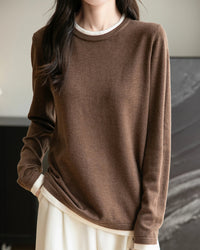 Layered-Look Wool-Blend Knit Top