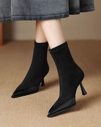 Retro Pointed-Toe Stiletto Ankle Boots