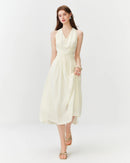 Halterneck V-Neck Twist Midi Dress