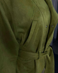 Vintage Stand Collar Suede Outerwear