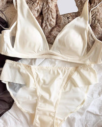 Sexy Deep V Push-Up Cutout Bra Set