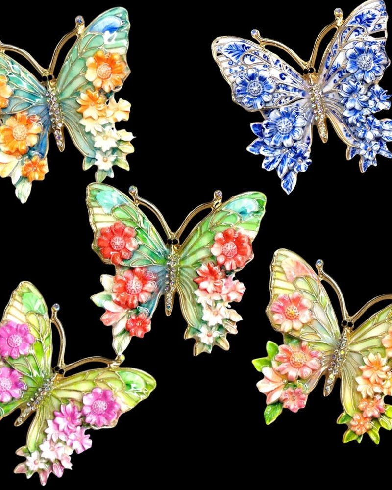 Colorful Butterfly-Shaped Brooch